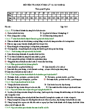 3 Đề kiểm tra học kỳ môn Địa lý Lớp 10 (Có đáp án)